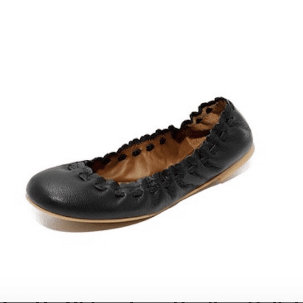 See By Chloé Black Jane Goat Leather Ballet Flats